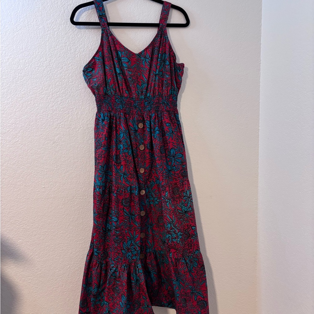 NAOO Nation AK Outfits Floral Sleeveless Long Tiered Dress Size L